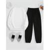 imageSOLY HUX Womens Sweatsuit 2 Piece Letter Graphic Long Sleeve Sweatshirt and Pants Outfits Set Casual TracksuitsBlack and White