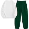 imageSOLY HUX Womens Sweatsuit 2 Piece Letter Graphic Long Sleeve Sweatshirt and Pants Outfits Set Casual TracksuitsWhite and Green