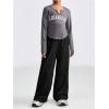 imageSOLY HUX Girls Wide Leg Sweatpants Elastic High Waisted Loose Baggy Pants with PocketsSolid Black