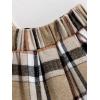 imageSOLY HUX Toddler Girls 2 Piece Outfits Ribbed Knit Short Sleeve Tee Tank Top Plaid Pleated Skirt SetKhaki Plaid