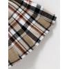 imageSOLY HUX Toddler Girls 2 Piece Outfits Ribbed Knit Short Sleeve Tee Tank Top Plaid Pleated Skirt SetKhaki Plaid