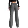 imageSOLY HUX Womens Bell Bottom Sweatpants Drawstring Waist Flare Leggings Yoga Athletic PantsDark Grey