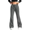 imageSOLY HUX Womens Bell Bottom Sweatpants Drawstring Waist Flare Leggings Yoga Athletic PantsDark Grey