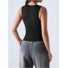 imageSOLY HUX Womens Cut Out Half Zip Tank Top Sleeveless Crew Neck Y2k Going Out Crop TopsPure Black