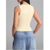 imageSOLY HUX Womens Cut Out Half Zip Tank Top Sleeveless Crew Neck Y2k Going Out Crop TopsSolid Apricot