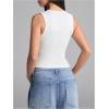 imageSOLY HUX Womens Cut Out Half Zip Tank Top Sleeveless Crew Neck Y2k Going Out Crop TopsSolid White