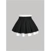 imageSOLY HUX Womens Mini Skirt Pleated High Waisted Layered A Line Color Block Casual SkirtsBlack and White