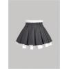 imageSOLY HUX Womens Mini Skirt Pleated High Waisted Layered A Line Color Block Casual SkirtsGrey and White