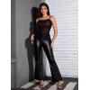 imageSOLY HUX Womens Ruched Lace Cami Top Drawstring Sleeveless Clubwear Sexy Gothic TopsBlack Red Multi