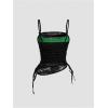 imageSOLY HUX Womens Ruched Lace Cami Top Drawstring Sleeveless Clubwear Sexy Gothic TopsBlack and Green