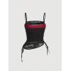 imageSOLY HUX Womens Ruched Lace Cami Top Drawstring Sleeveless Clubwear Sexy Gothic TopsBlack and Red