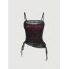 imageSOLY HUX Womens Ruched Lace Cami Top Drawstring Sleeveless Clubwear Sexy Gothic TopsBlack and Red