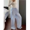 imageSOLY HUX Womens Striped Pants Tie Front Elastic High Waisted Wide Leg Baggy Long PantsBlue Striped
