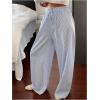 imageSOLY HUX Womens Striped Pants Tie Front Elastic High Waisted Wide Leg Baggy Long PantsBlue Striped