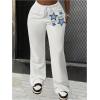 imageSOLY HUX Womens Sweatpants Graphic Print Drawstring Waist Straight Leg Casual Baggy PantsWhite Star