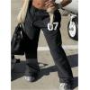 imageSOLY HUX Womens Sweatpants Number Graphic Drawstring Waist Baggy Straight Leg PantsBlack Letter