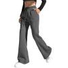 imageSOLY HUX Womens Bell Bottom Sweatpants Drawstring Waist Flare Leggings Yoga Athletic PantsDark Grey