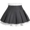 imageSOLY HUX Womens Mini Skirt Pleated High Waisted Layered A Line Color Block Casual SkirtsGrey and White