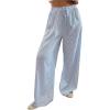 imageSOLY HUX Womens Striped Pants Tie Front Elastic High Waisted Wide Leg Baggy Long PantsBlue Striped