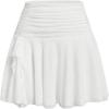 imageSOLY HUX Womens Summer Skirts High Waisted Ruffle Mini Skirts Flared Flowy Beach Short SkirtSolid White