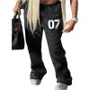 imageSOLY HUX Womens Sweatpants Number Graphic Drawstring Waist Baggy Straight Leg PantsBlack Letter