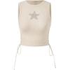imageSOLY HUX Womens Tank Tops Y2K Sleeveless Ribbed Star Crop Tank Top Summer Going Out TopsLight Beige