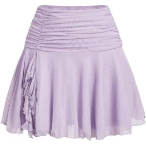 imageSOLY HUX Womens Summer Skirts High Waisted Ruffle Mini Skirts Flared Flowy Beach Short SkirtMauve Purple