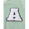 imageSOLY HUX Girls Casual 2 Piece Outfits Color Block Letter Varsity Jacket and Pleated Skirt SetMint Green Letter