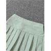 imageSOLY HUX Girls Casual 2 Piece Outfits Color Block Letter Varsity Jacket and Pleated Skirt SetMint Green Letter
