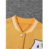 imageSOLY HUX Girls Casual 2 Piece Outfits Color Block Letter Varsity Jacket and Pleated Skirt SetYellow Letter