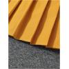 imageSOLY HUX Girls Casual 2 Piece Outfits Color Block Letter Varsity Jacket and Pleated Skirt SetYellow Letter