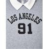 imageSOLY HUX Girls Pleated Skirt Set Short Sleeve Collared T Shirt and Skirts 2 Piece Outfits Preppy ClothesGrey Letter