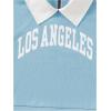 imageSOLY HUX Toddler Girls Skirt Sets 2 Piece Letter Graphic Outfits Contrast Collar Long Sleeve Sweatshirt and Pleated SkirtLight Blue Letter