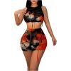 imageSOLY HUX Womens 2 Piece Outfits Tie Dye Ripped Sleeveless Crop Tank Tops and Bodycon Mini Skirt SetRose Red Tie Dye