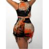 imageSOLY HUX Womens 2 Piece Outfits Tie Dye Ripped Sleeveless Crop Tank Tops and Bodycon Mini Skirt SetRose Red Tie Dye