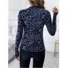 imageSOLY HUX Womens Leopard Print Tops Mock Neck Long Sleeve Going Out Tops Y2K Fitted Shirt Mesh Cheetah Print TopBlue Leopard