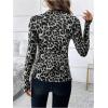imageSOLY HUX Womens Leopard Print Tops Mock Neck Long Sleeve Going Out Tops Y2K Fitted Shirt Mesh Cheetah Print TopGrey Leopard