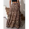 imageSOLY HUX Womens Maxi Skirt Elastic High Waist Ruffle Hem Casual Long SkirtsMulticoloured Leopard