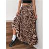 imageSOLY HUX Womens Maxi Skirt Elastic High Waist Ruffle Hem Casual Long SkirtsMulticoloured Leopard