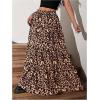 imageSOLY HUX Womens Maxi Skirt Elastic High Waist Ruffle Hem Casual Long SkirtsMulticoloured Leopard