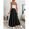 imageSOLY HUX Womens Maxi Skirt Elastic High Waist Ruffle Hem Casual Long SkirtsPlain Black