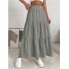 imageSOLY HUX Womens Maxi Skirt Elastic High Waist Ruffle Hem Casual Long SkirtsPlain Grey