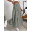 imageSOLY HUX Womens Maxi Skirt Elastic High Waist Ruffle Hem Casual Long SkirtsPlain Grey