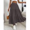 imageSOLY HUX Womens Maxi Skirt Elastic High Waist Ruffle Hem Casual Long SkirtsPure Coffee Brown