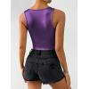 imageSOLY HUX Womens Metallic Crop Tank Top Crew Neck Sleeveless Slim Fit Party Club TopsSolid Purple