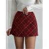 imageSOLY HUX Womens Plaid Mini Tweed Skirt High Waisted A Line Y2k Going Out SkirtsRed Plaid