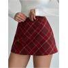 imageSOLY HUX Womens Plaid Mini Tweed Skirt High Waisted A Line Y2k Going Out SkirtsRed Plaid