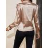 imageSOLY HUX Womens Satin Silk Blouses Wrap V Neck Puff Long Sleeve Shirts Casual Office Work TopsPure Champagne