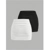 imageSOLY HUX Womens Sexy High Waisted Ruched Bodycon Mini Skirt 2 Packs Skinny Short SkirtsBlack and White