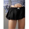 imageSOLY HUX Womens Y2k Bubble Skirt Bow Elastic Low Rise A Line Mini SkirtPure Black
